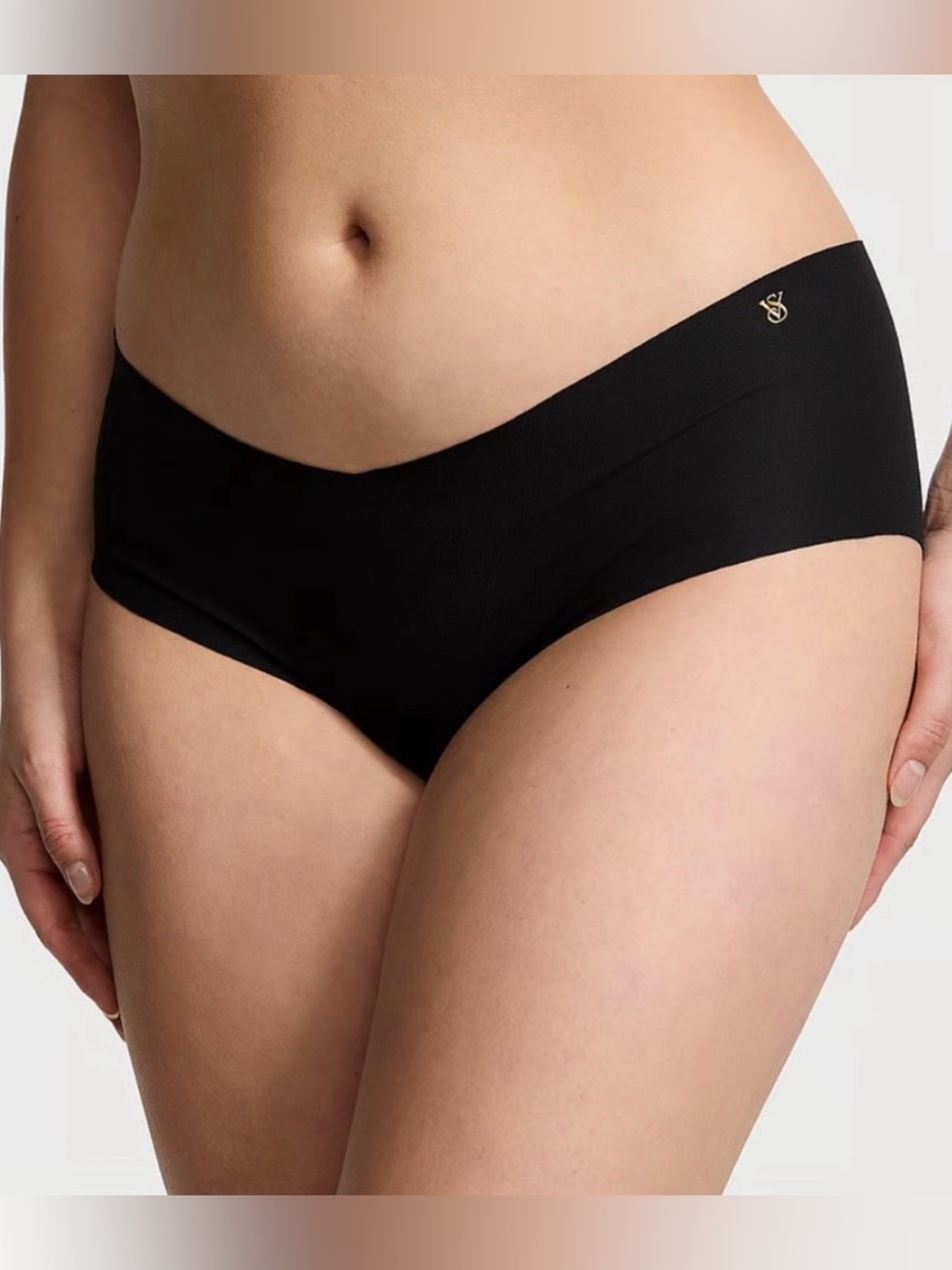 NWT Victoria's Secret No-Show Black Hiphugger Panty